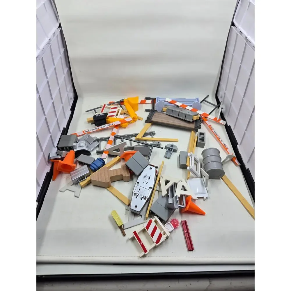 Toy Construction Accessories Lot Police Barriers Cones Signs Replacement Parts
